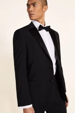 MOSS Black Tailored Fit Performance Dresswear Notch Suit: Jacket -Fashion Men Shop U67 954s5