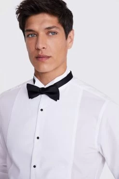 MOSS White Slim Fit Marcella Wing Collar Dress Shirt -Fashion Men Shop U67969s2