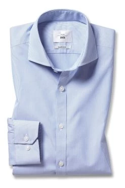MOSS Slim Fit Sky Blue Poplin Stripe Non-Iron Shirt 9 MOSS Slim Fit Sky Blue Poplin Stripe Non-Iron Shirt -Fashion Men Shop U68537s4