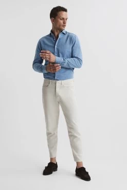 Reiss Hammond Brushed Cotton Relaxed Fit Trousers -Fashion Men Shop U72209s3