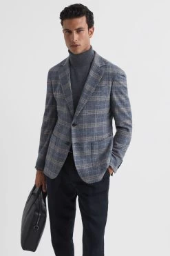 Reiss Bloomsbury Wool-Silk Blend Slim Fit Blazer -Fashion Men Shop U72211s8