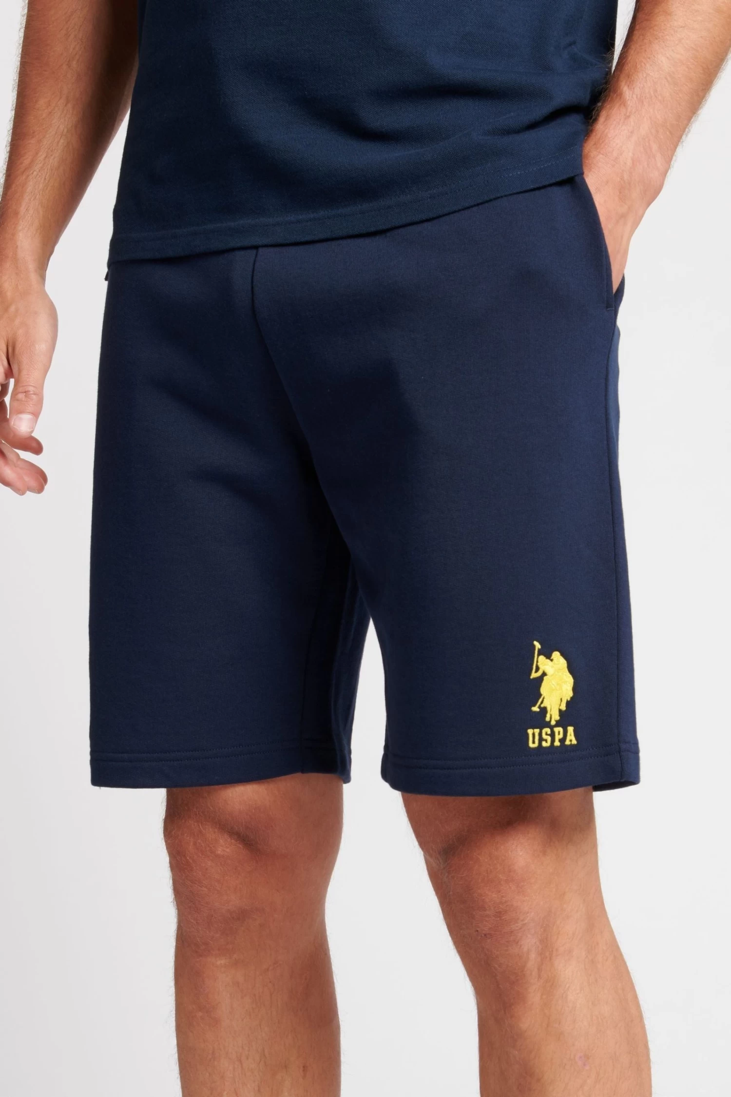 U.S. Polo Assn. Mens Navy Blazer Yellow DHM Player 3 LB Sweat Shorts 3 U.S. Polo Assn. Mens Navy Blazer Yellow DHM Player 3 LB Sweat Shorts
