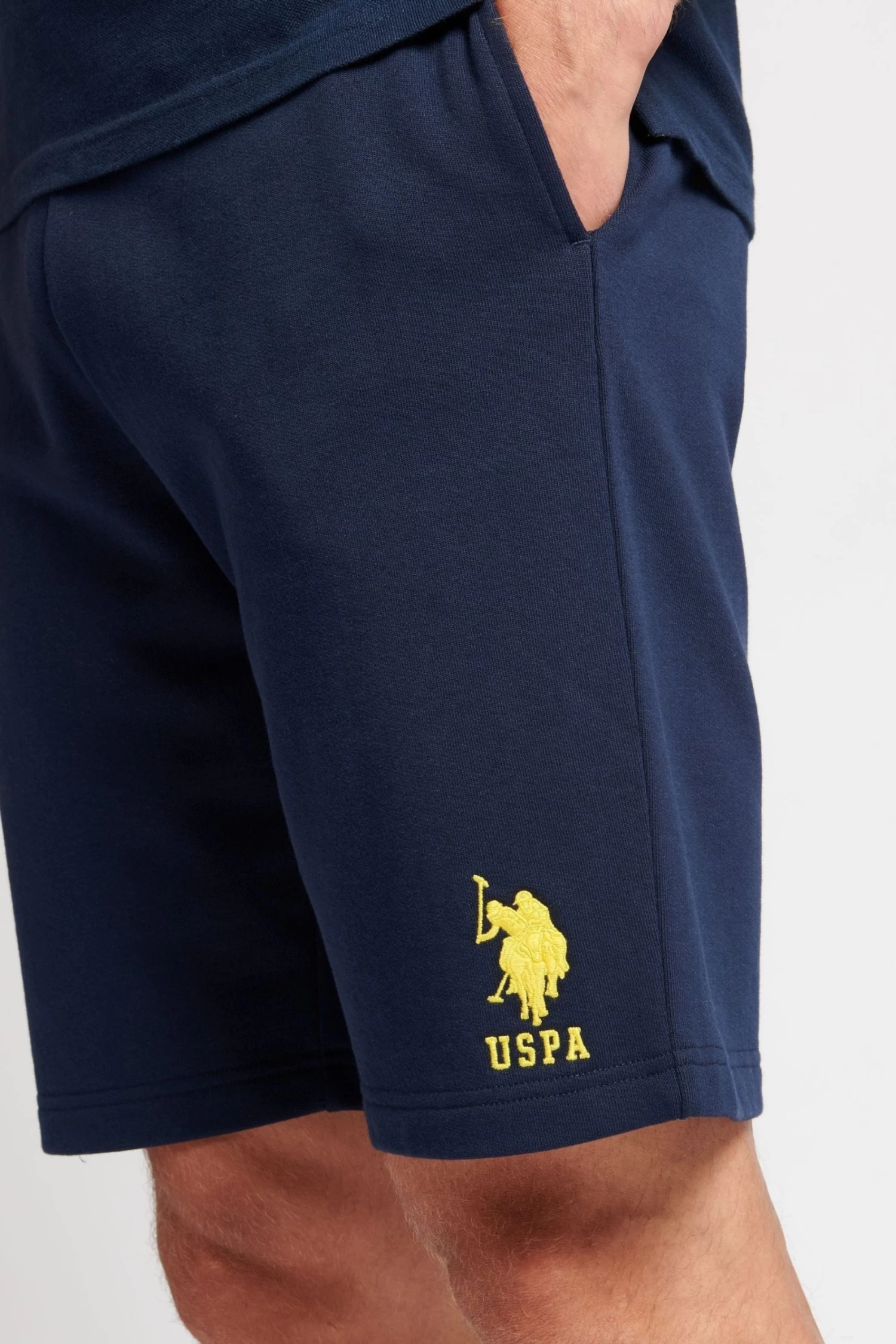 U.S. Polo Assn. Mens Navy Blazer Yellow DHM Player 3 LB Sweat Shorts 5 U.S. Polo Assn. Mens Navy Blazer Yellow DHM Player 3 LB Sweat Shorts - Image 3