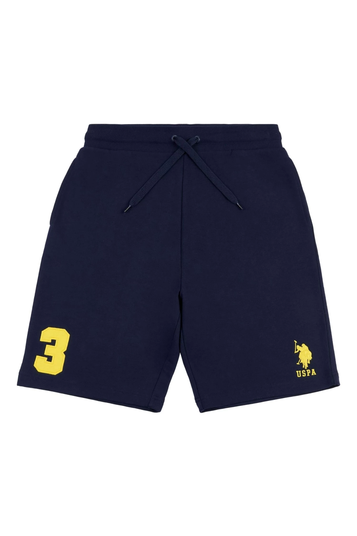 U.S. Polo Assn. Mens Navy Blazer Yellow DHM Player 3 LB Sweat Shorts 6 U.S. Polo Assn. Mens Navy Blazer Yellow DHM Player 3 LB Sweat Shorts - Image 4