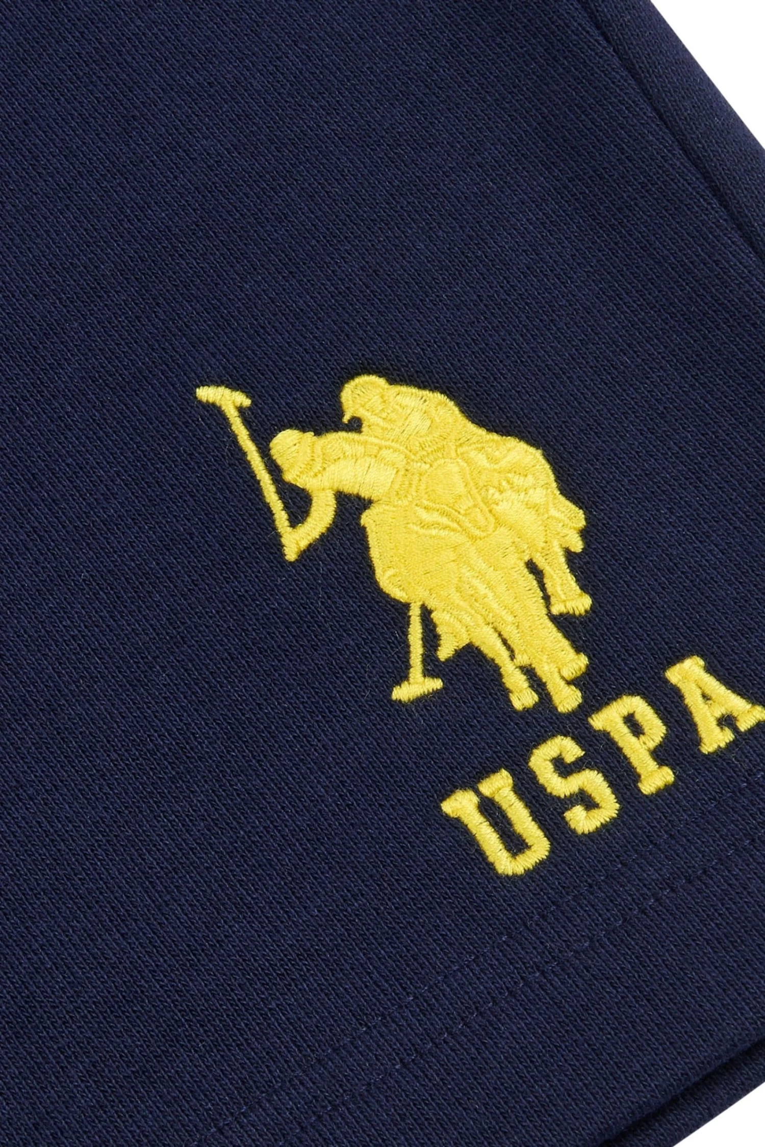 U.S. Polo Assn. Mens Navy Blazer Yellow DHM Player 3 LB Sweat Shorts 8 U.S. Polo Assn. Mens Navy Blazer Yellow DHM Player 3 LB Sweat Shorts - Image 6