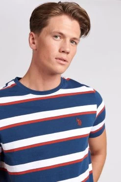 U.S. Polo Assn. Mens Sport All Over Stripe T-Shirt -Fashion Men Shop U80383s3