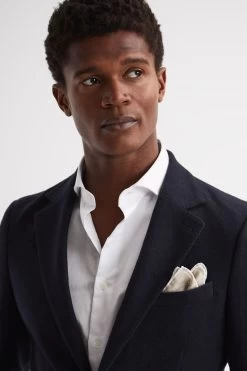 Reiss Select Single Breasted Slim Fit Flannel Blazer -Fashion Men Shop U83 798s4