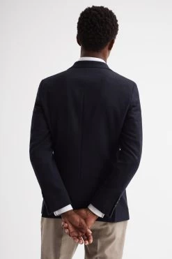 Reiss Select Single Breasted Slim Fit Flannel Blazer -Fashion Men Shop U83 798s5