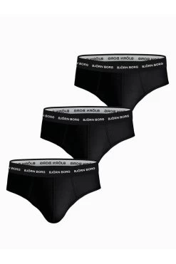 Bjorn Borg Black Cotton Stretch Briefs 3 Pack