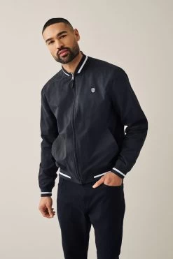 Next Navy Blue Tipped Bomber Neck Jacket
