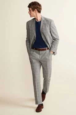 Next Relaxed Fit Seersucker Check Suit: Jacket -Fashion Men Shop U95 884s3