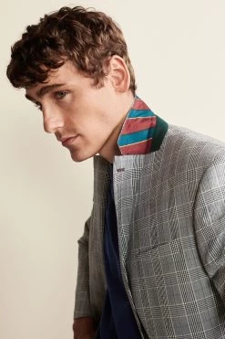 Next Relaxed Fit Seersucker Check Suit: Jacket -Fashion Men Shop U95 884s5