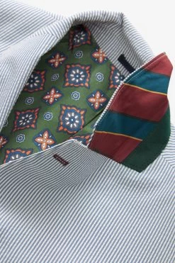 Next Blue/White Relaxed Fit Stripe Seersucker Suit: Jacket -Fashion Men Shop U95 887s10