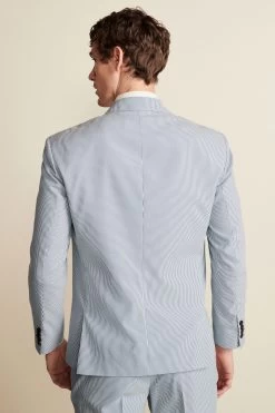 Next Blue/White Relaxed Fit Stripe Seersucker Suit: Jacket -Fashion Men Shop U95 887s3