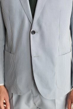 Next Blue/White Relaxed Fit Stripe Seersucker Suit: Jacket -Fashion Men Shop U95 887s5