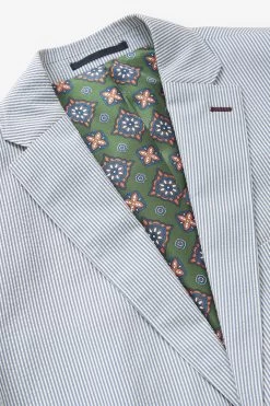 Next Blue/White Relaxed Fit Stripe Seersucker Suit: Jacket -Fashion Men Shop U95 887s9