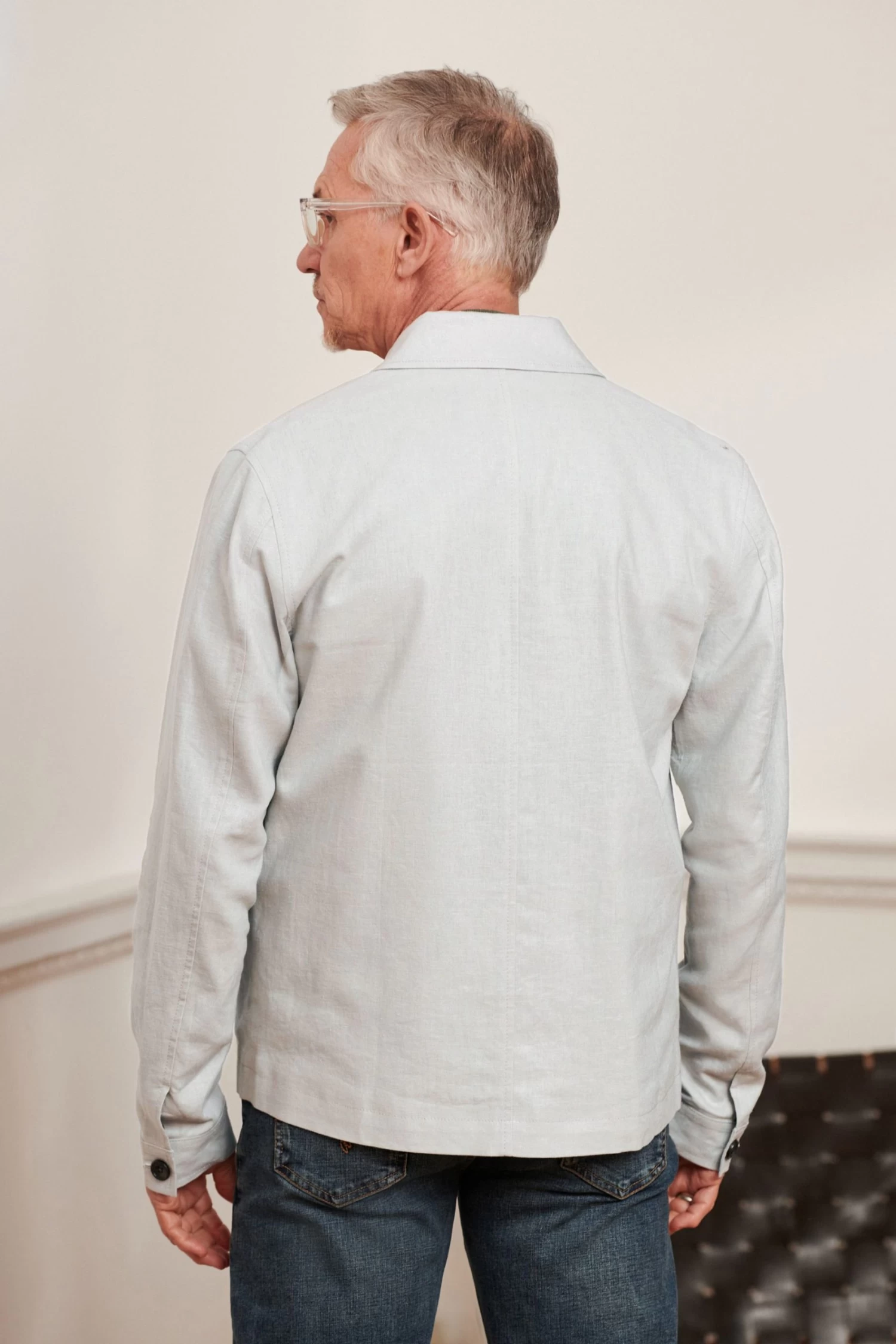 Next Linen Blend Chore Jacket 4 Next Linen Blend Chore Jacket - Image 2