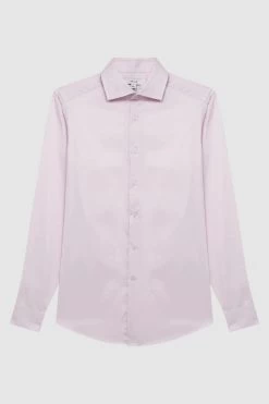 Reiss Remote Cotton Satin Slim Fit Shirt -Fashion Men Shop U97 031s2