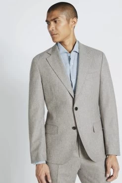MOSS X Barberis Taupe Flannel Suit: Jacket